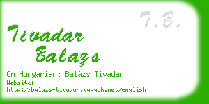 tivadar balazs business card