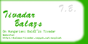 tivadar balazs business card